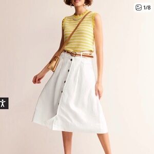 Boden YELLOW Petra Linen Skirt